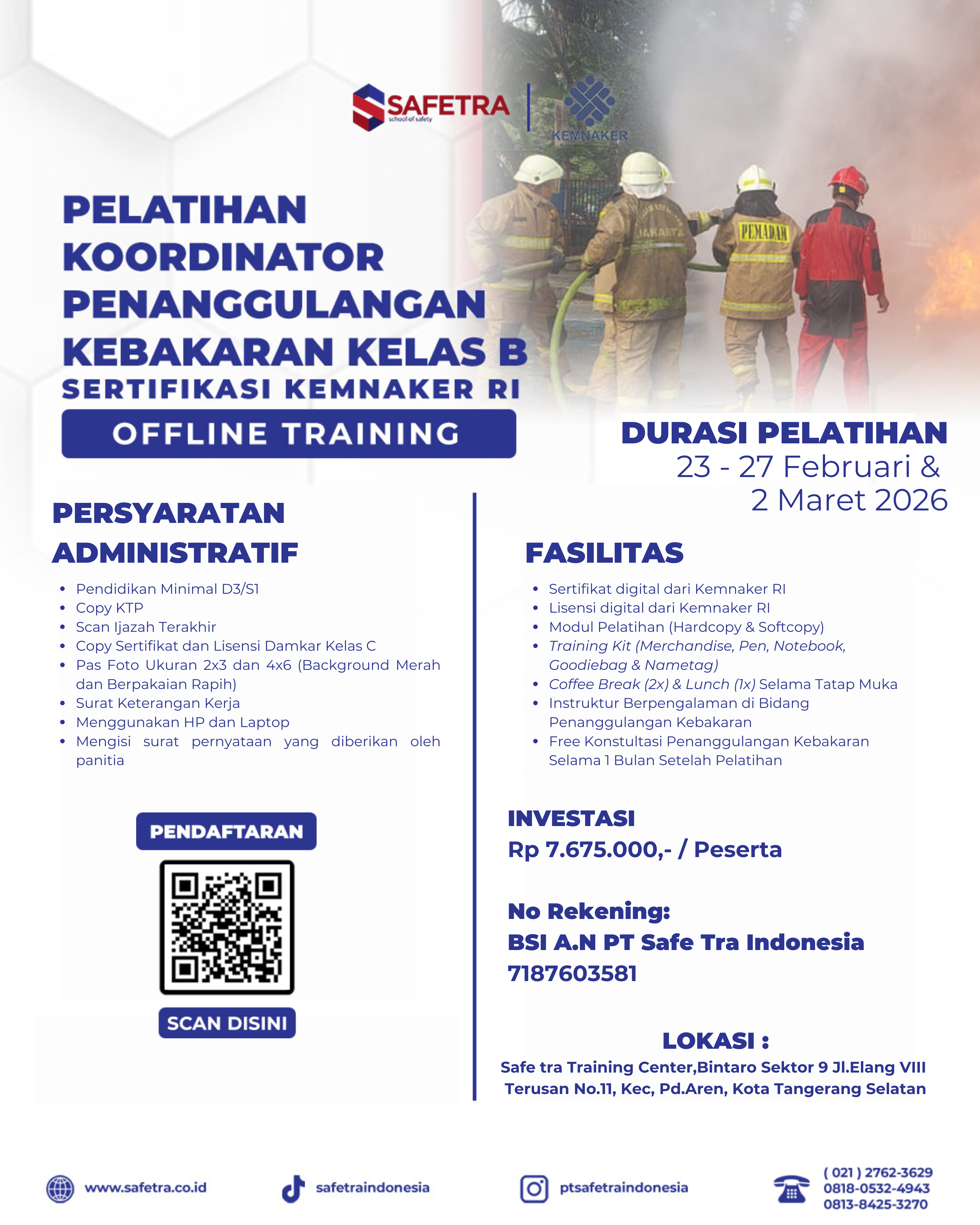 Pelatihan Damkar B Kemnaker RI Februari 2026